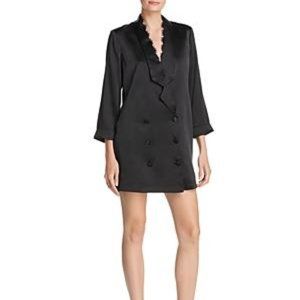 CAMI NYC Silk Tuxedo-jacket Dress In Black